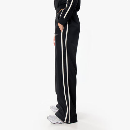 Poly Varsity Funnel Neck Tracksuit | Black