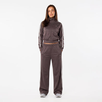 Poly Varsity Funnel Neck Tracksuit | Espresso