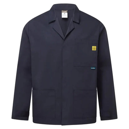 Portwest anti-static esd lab jacket with concealed stud