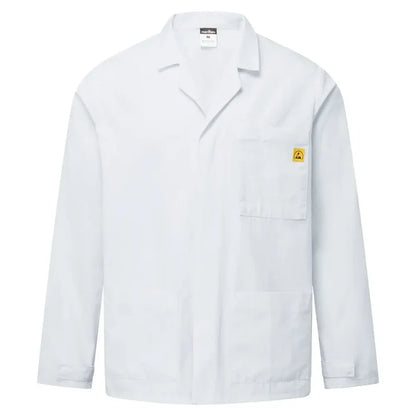 Portwest anti-static esd lab jacket with concealed stud