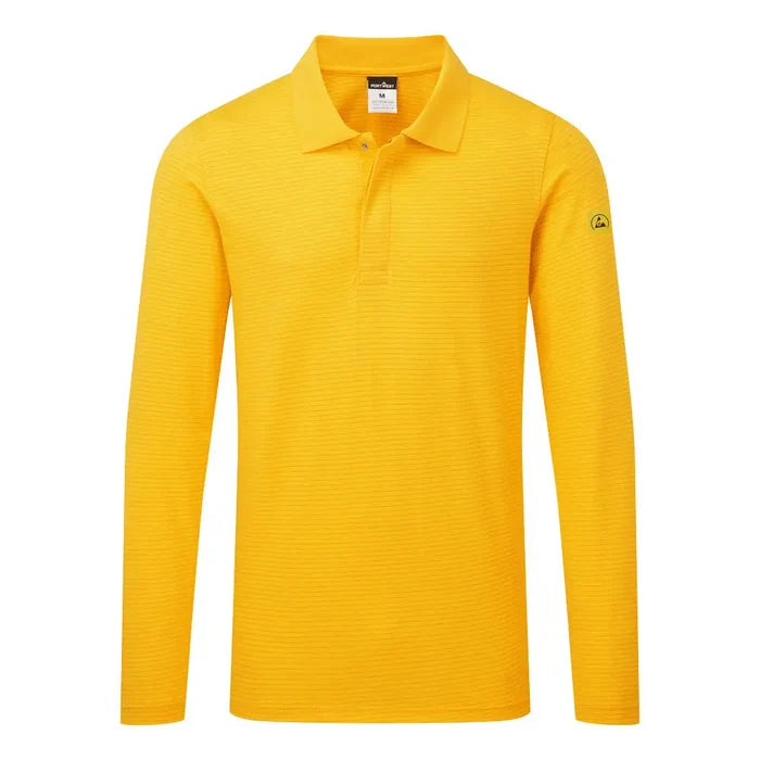 Portwest anti-static esd polo shirt l s high cotton workwear
