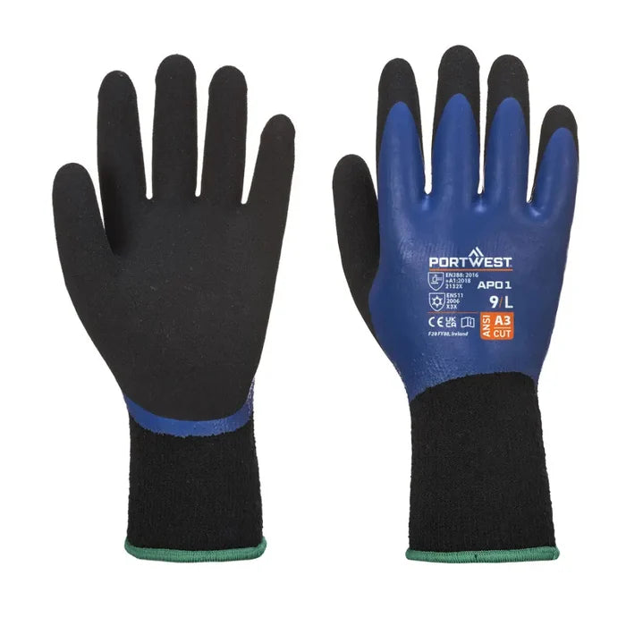 Portwest cold 13 latex aqua glove for weather workwear