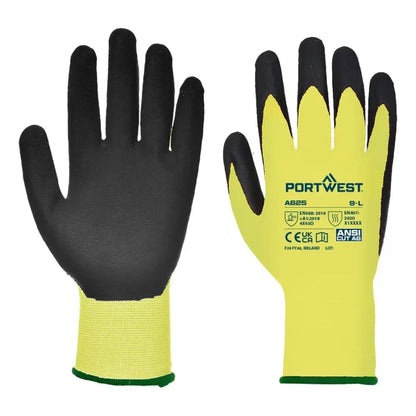 Portwest cut d13 pu viz-tex gloves - a625 (pk12)