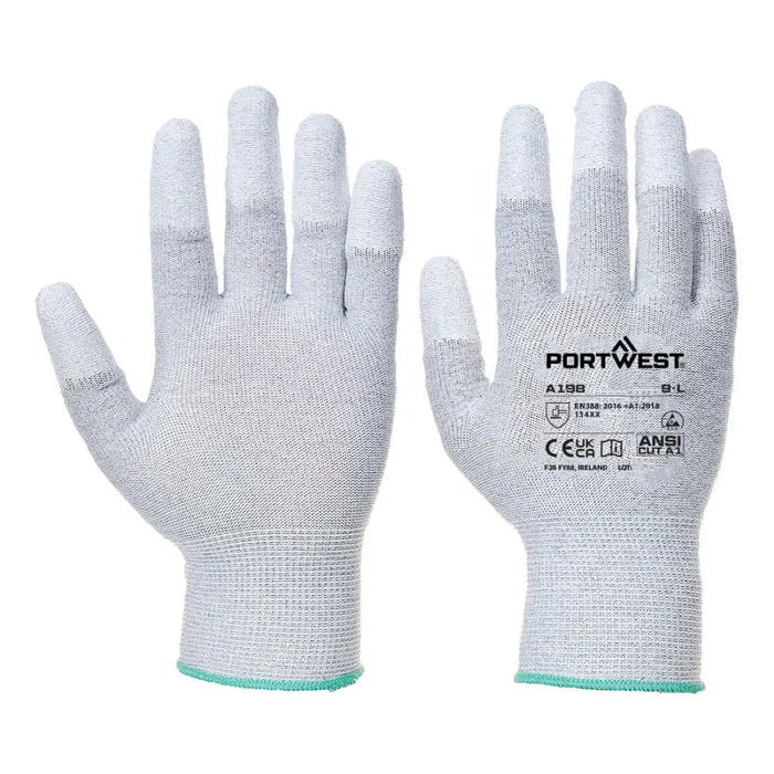 Portwest esd fingertip gloves for electronics workwear