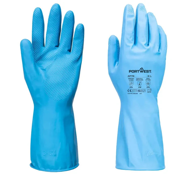 Portwest fd chemical b latex gauntlet for food processing