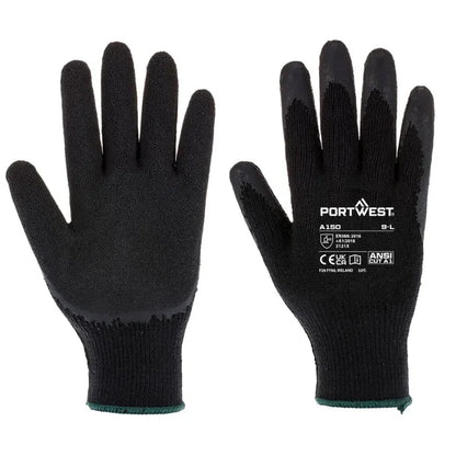 Portwest grip 10 latex economy builders grip glove-a150 eco (12pr pk)