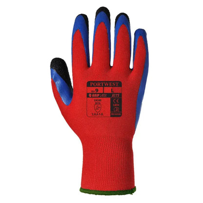 Portwest grip 13 latex double coated heavy duty handling glove -a175 (12prs)