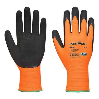 Portwest grip 13 latex foam hi-vis work glove - a340 (pk12)