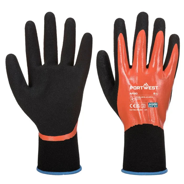 Portwest grip 13 nitrile foam aqua glove with excellent