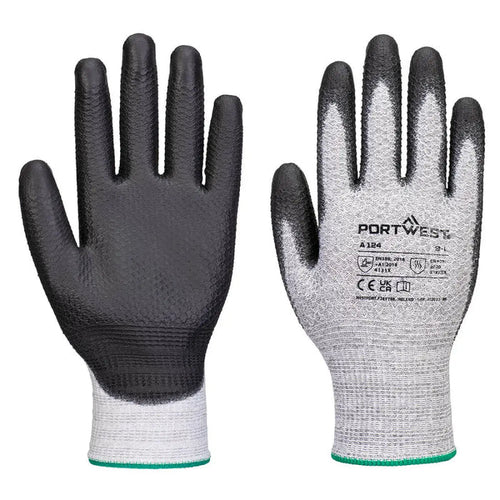 Portwest grip 13 pu diamond knit work handling gloves (pk12)-a124