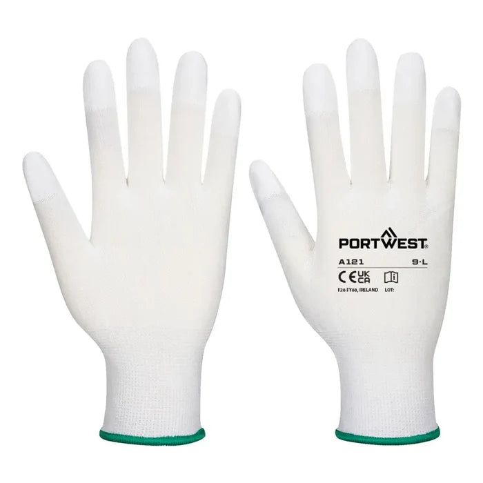 Portwest grip 13 pu fingertip glove assembly gloves -a121 (12prs)