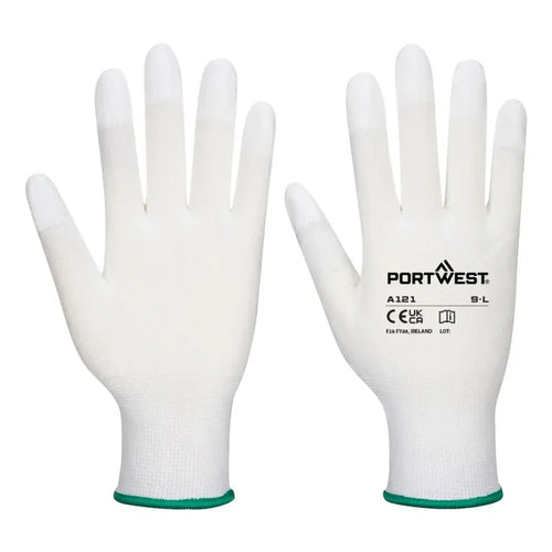 Portwest grip 13 pu fingertip glove assembly gloves -a121 (12prs)