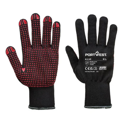Portwest grip 13 pvc dotted handling glove-a110 (12pr pack)