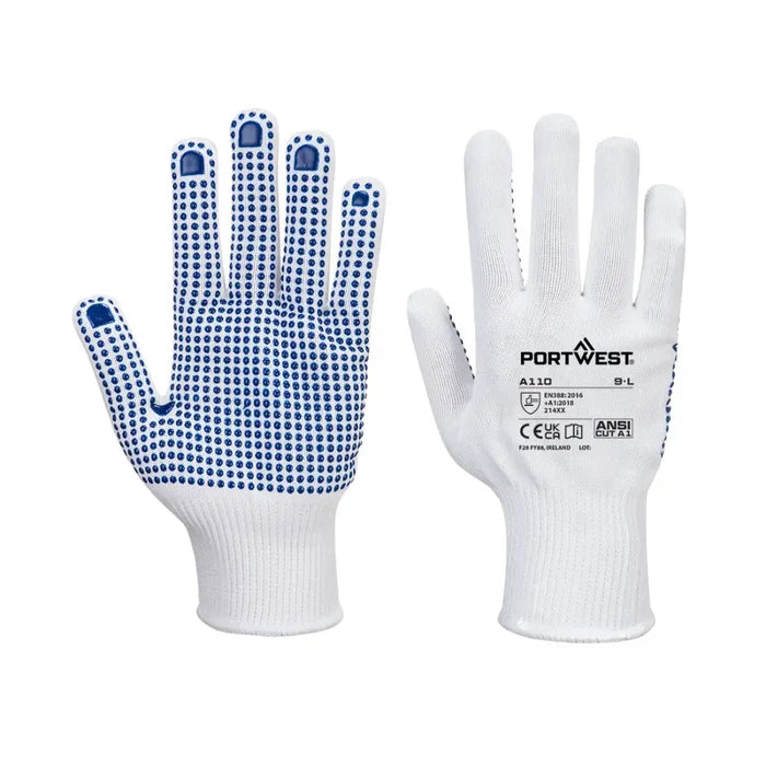 Portwest grip 13 pvc dotted handling glove-a110 (12pr pack)