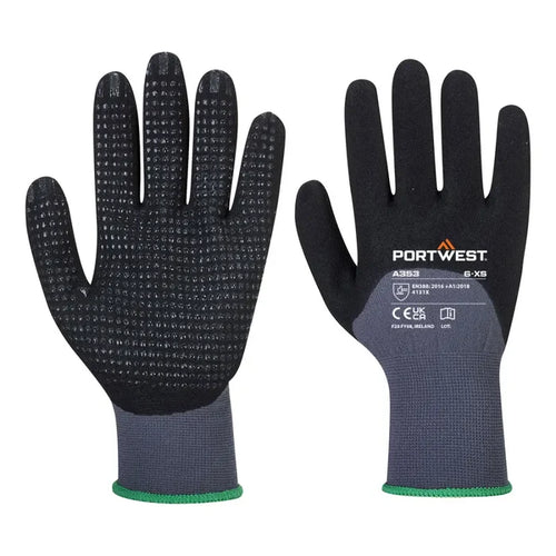 Portwest grip 15 nitrile sandy 3/4 palm dotted glove - a353