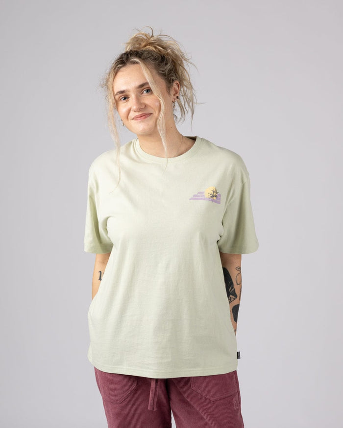 Poster Location Wales Womens Oversized Short Sleeve T-Shirt in Light Green