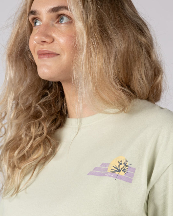 Poster Location Wales Womens Oversized Short Sleeve T-Shirt in Light Green