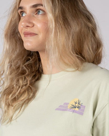 Poster Location Wales Womens Oversized Short Sleeve T-Shirt in Light Green