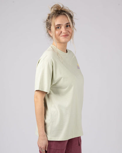 Poster Location Wales Womens Oversized Short Sleeve T-Shirt in Light Green