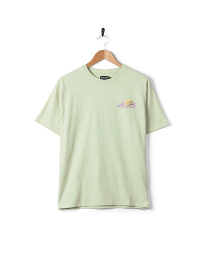 Poster Location Wales Womens Oversized Short Sleeve T-Shirt in Light Green