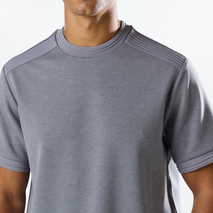 Premium Pleat T-Shirt | Mid Grey