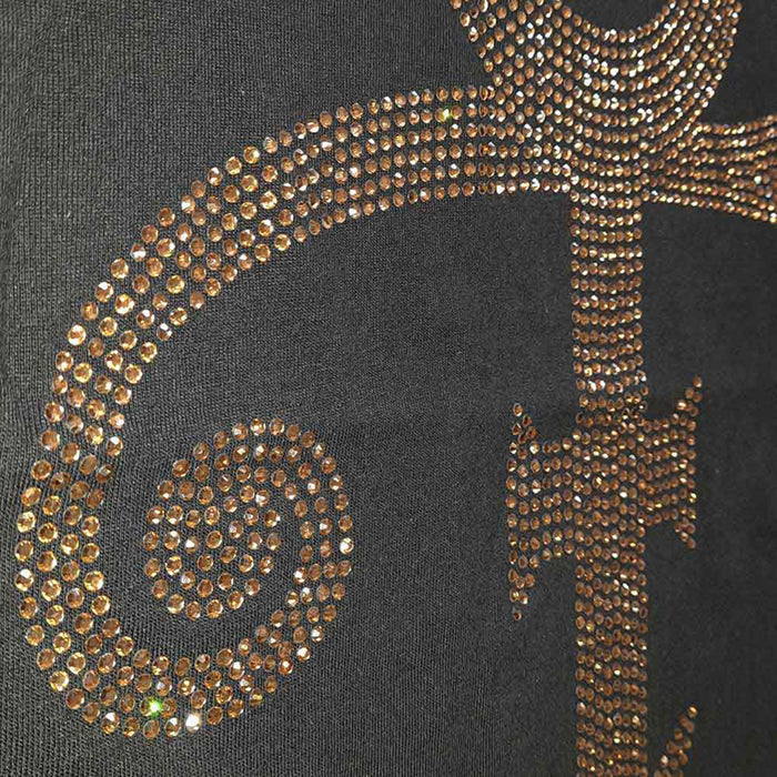 PRINCE - GOLD SYMBOL - Ladies T-Shirt Black (Embellished)