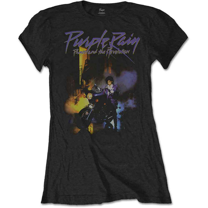 PRINCE - PURPLE RAIN - Ladies T-Shirt Black