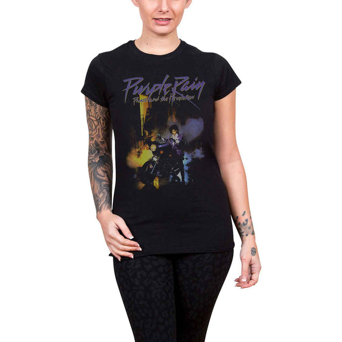 PRINCE - PURPLE RAIN - Ladies T-Shirt Black