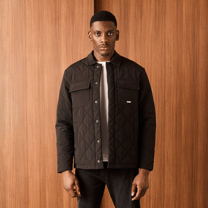 Quilted Overshirt Jacket | Black