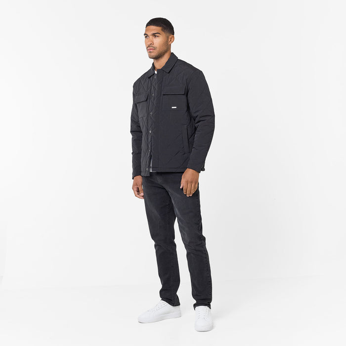Quilted Overshirt Jacket | Black