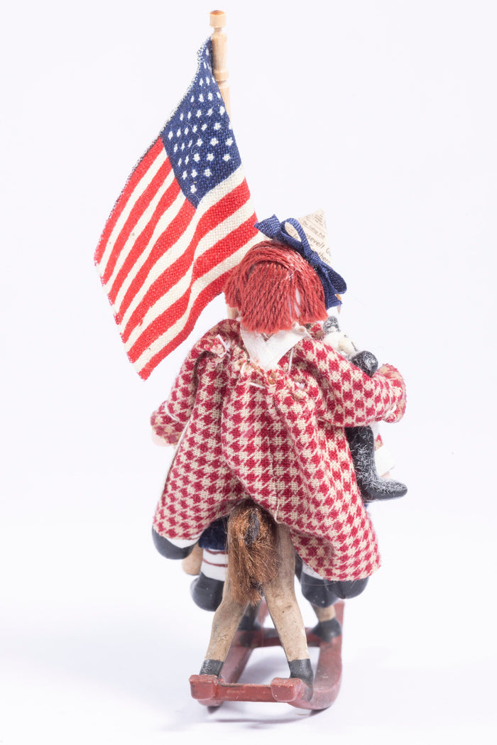 Raggedy Ann & Andy Dolls on Rocking Horse