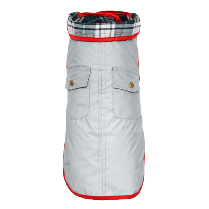 DOG-COAT-REFELCTIVE-SILVER-RED