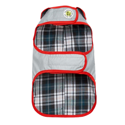 DOG-COAT-REFELCTIVE-SILVER-RED