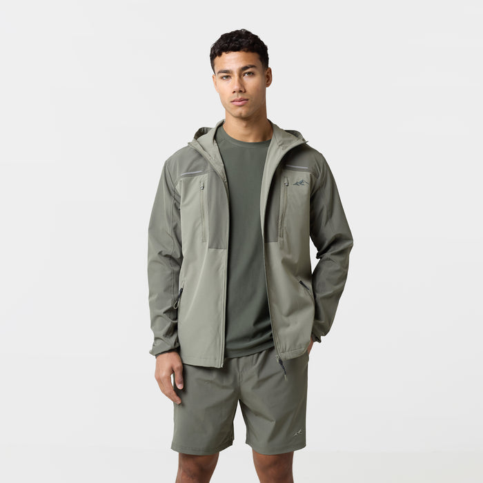 Reflective Detail Colourblock Jacket | Khaki