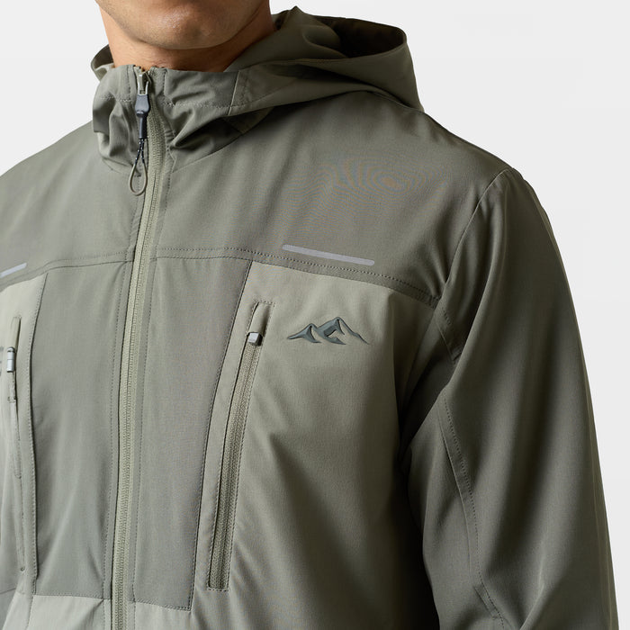 Reflective Detail Colourblock Jacket | Khaki