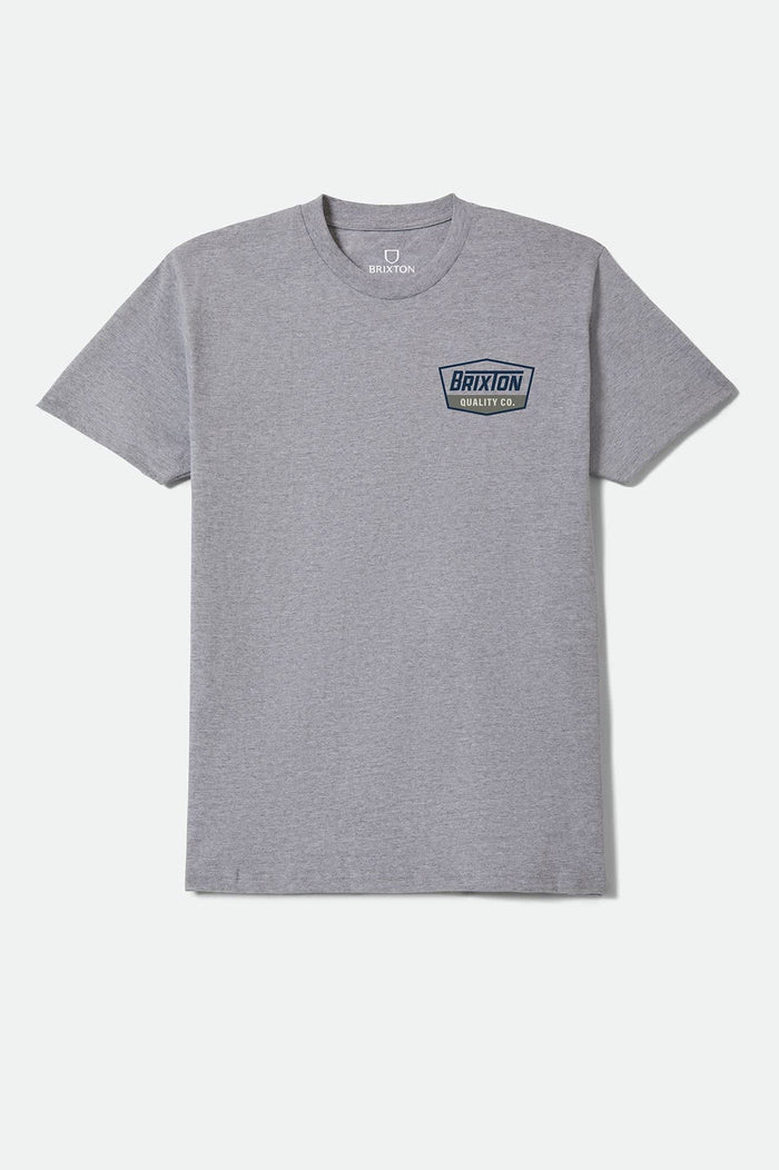 Men's Regal Standard T-Shirt in the color Heather Grey/Navy - Front Product View