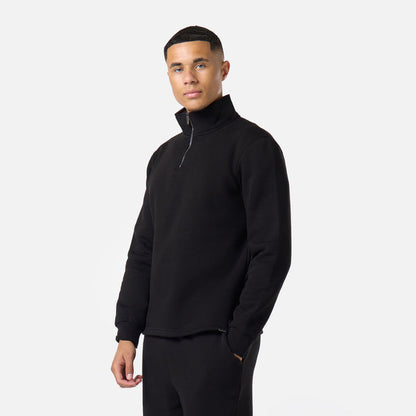 Relaxed Fit 1/4 Zip Fleece |  Black