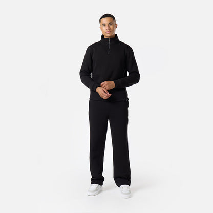 Relaxed Fit 1/4 Zip Fleece |  Black