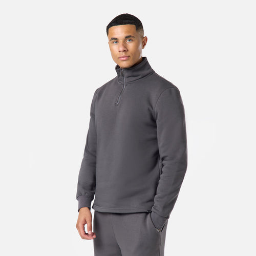 Relaxed Fit 1/4 Zip Fleece |  Dark Grey