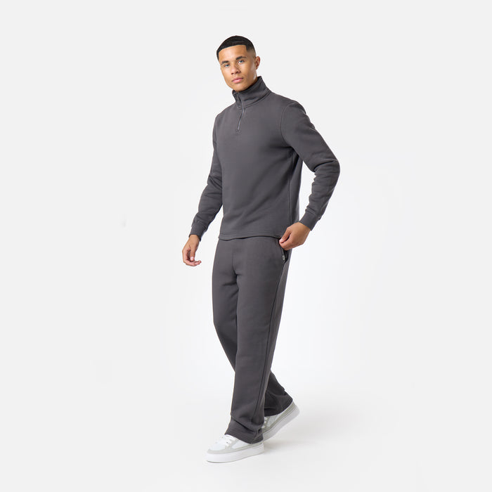Relaxed Fit 1/4 Zip Fleece |  Dark Grey