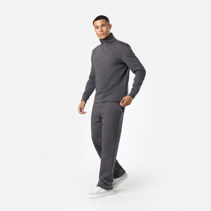 Relaxed Fit 1/4 Zip Fleece |  Dark Grey