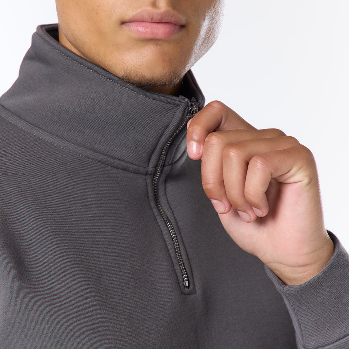 Relaxed Fit 1/4 Zip Fleece |  Dark Grey
