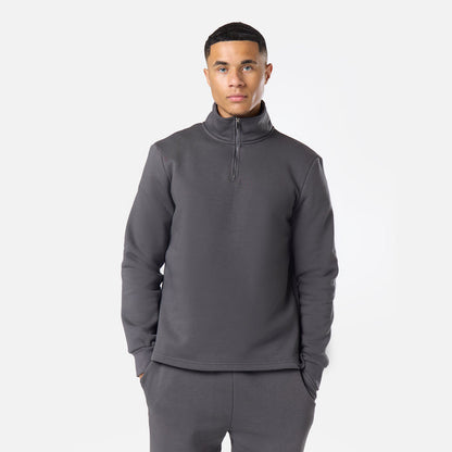 Relaxed Fit 1/4 Zip Fleece |  Dark Grey