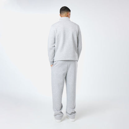 Relaxed Fit 1/4 Zip Fleece |  Grey Marl