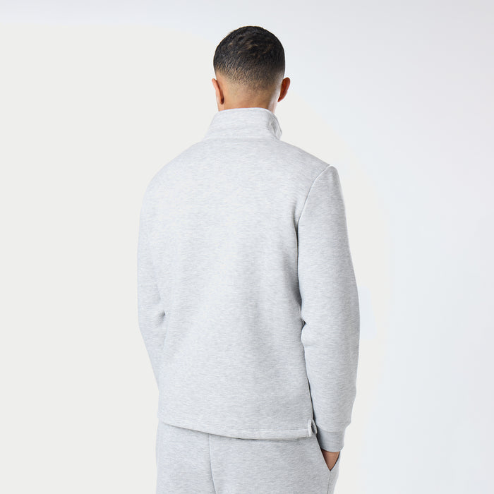 Relaxed Fit 1/4 Zip Fleece |  Grey Marl
