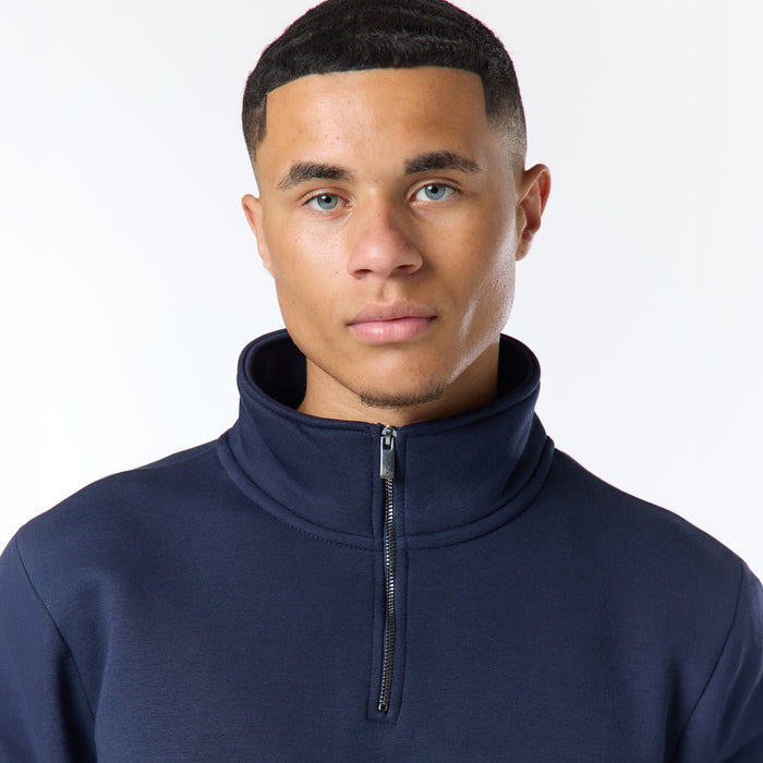 Relaxed Fit 1/4 Zip Fleece |  Navy