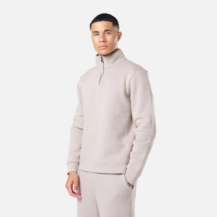 Relaxed Fit 1/4 Zip Fleece |  Stone