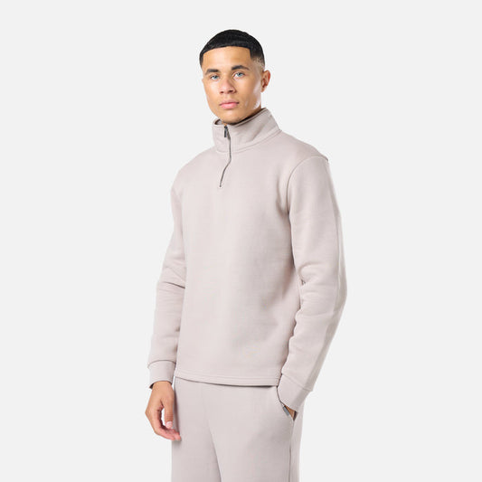 Relaxed Fit 1/4 Zip Fleece |  Stone
