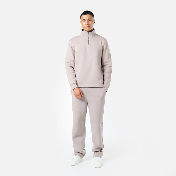 Relaxed Fit 1/4 Zip Fleece |  Stone