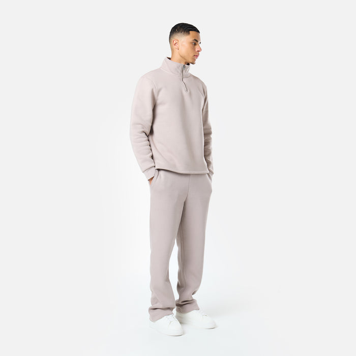 Relaxed Fit 1/4 Zip Fleece |  Stone